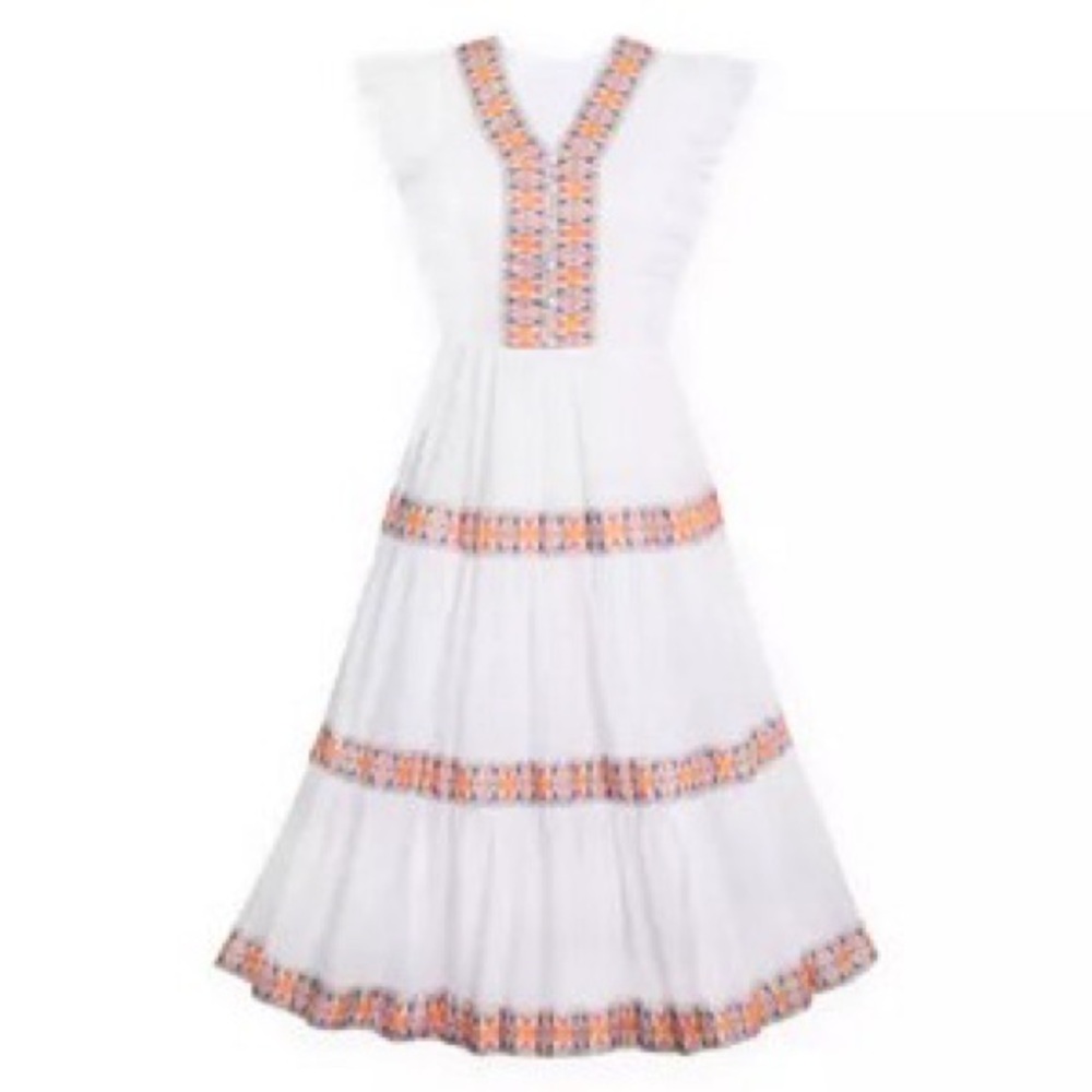 Disney White Maxi Dress with Orange Trim